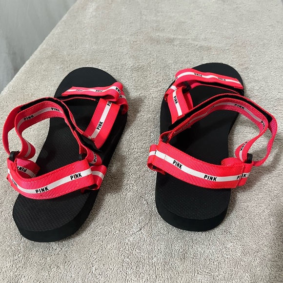 Victoria's Secret Pink and Black Sandals - Picture 4 of 5